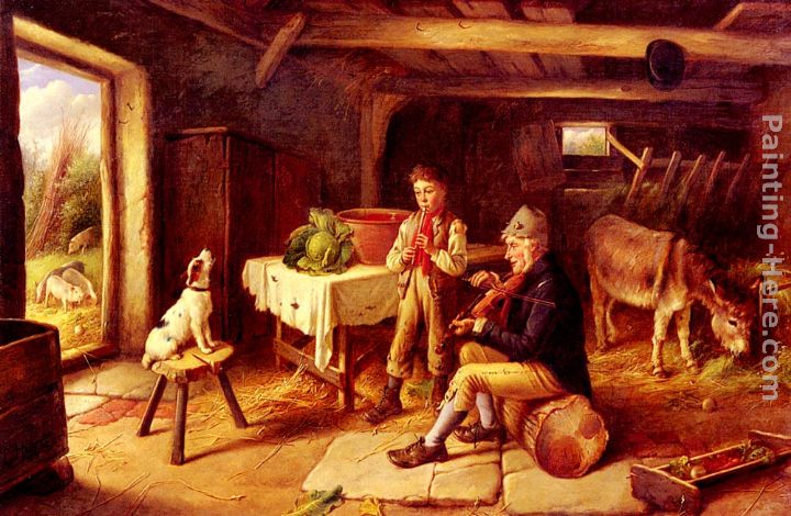 A Cottage Concert painting - Charles Hunt A Cottage Concert art painting